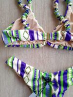 COSTUME DONNA ME FUI A TOP CON BRETELLINA ARRICCIATA PANNA CON FANTASIA VIOLA E VERDE - immagine 5