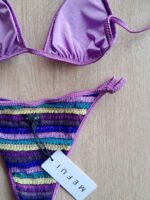 COSTUME DONNA ME FUI TRIANGOLO TESSUTO LAVORATO A RIGHE LILL, VIOLA E VERDE - immagine 5