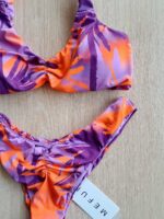 COSTUME DONNA ME FUI TOP CON CLASSICA BRETELLINA ARRICCIATA LILLA CON FANTASIA VIOLA E ARANCIO - immagine 2