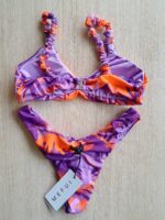 COSTUME DONNA ME FUI TOP CON CLASSICA BRETELLINA ARRICCIATA LILLA CON FANTASIA VIOLA E ARANCIO - immagine 4