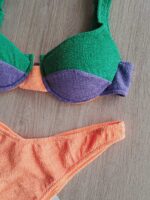 COSTUME DONNA ME FUI BALCONCINO TESSUTO A COSTINE ARANCIO, LILLA E VERDE - immagine 2