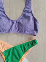 COSTUME DONNA ME FUI TOP TESSUTO A COSTINE ARANCIO, VERDE E LILLA - immagine 2