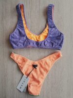 COSTUME DONNA ME FUI TOP TESSUTO A COSTINE ARANCIO, VERDE E LILLA - immagine 4