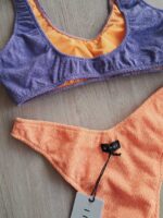 COSTUME DONNA ME FUI TOP TESSUTO A COSTINE ARANCIO, VERDE E LILLA - immagine 5