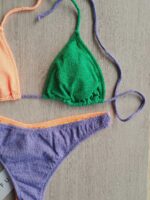 COSTUME DONNA ME FUI TRIANGOLO TESSUTO A COSTINE VERDE, LILLA E ARANCIO - immagine 3
