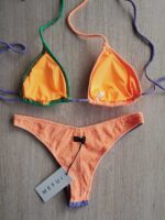 COSTUME DONNA ME FUI TRIANGOLO TESSUTO A COSTINE VERDE, LILLA E ARANCIO - immagine 4