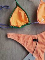 COSTUME DONNA ME FUI TRIANGOLO TESSUTO A COSTINE VERDE, LILLA E ARANCIO - immagine 5