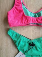 COSTUME DONNA ME FUI TOP TESSUTO A COSTINE VERDE ACQUA, FUCSIA E MARRONE - immagine 4