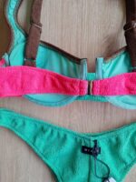 COSTUME DONNA ME FUI BALCONCINO TESSUTO A COSTINE VERDE ACQUA, MARRONE E FUCSIA - immagine 4