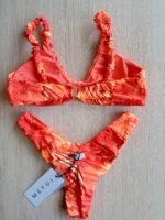 COSTUME DONNA ME FUI TOP CON BRETELLINA ARRICCIATA ARANCIO CON FANTASIA - immagine 5