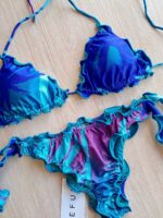 COSTUME DONNA ME FUI TRIANGOLO SBAMBOLATO AZZURRO FANTASIA VIOLA E BLU - immagine 2