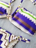 COSTUME DONNA ME FUI FASCIA CON DETTAGLI PANNA CON FANTASIA VIOLA E VERDE - immagine 3