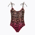 COSTUME BIMBA EFFEK INTERO DELLA STAGIONE ESTATE 2026. CLASSICO MODELLO ARRICCIATO LEOPARDATO SFUMATO FUCSIA