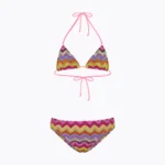 COSTUME BIMBA EFFEK A DUE PEZZI DELLA STAGIONE ESTATE 2026. TRIANGOLO TESSUTO IN RILIEVO MULTICOLOR