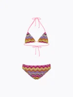 COSTUME BIMBA EFFEK A DUE PEZZI DELLA STAGIONE ESTATE 2026. TRIANGOLO TESSUTO IN RILIEVO MULTICOLOR