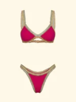 EFFEK DONNA TRIANGOLO IN TESSUTO FUCSIA CON ORLO DI PASSAMANERIA - immagine 9