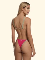 EFFEK DONNA TRIANGOLO IN TESSUTO FUCSIA CON ORLO DI PASSAMANERIA - immagine 3