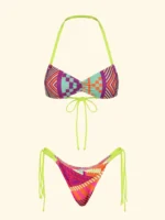 COSTUME DONNA EFFEK TOP/FASCIA DAI COLORI ACCESI CON LACCETTI GIALLO FLUO - immagine 9