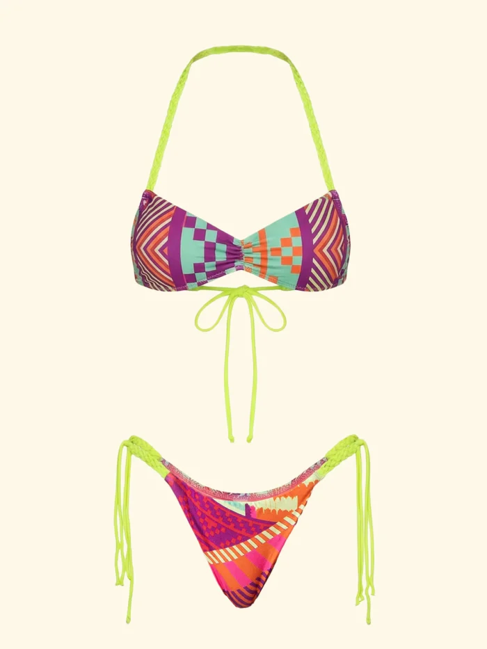 COSTUME DONNA EFFEK TOP/FASCIA DAI COLORI ACCESI CON LACCETTI GIALLO FLUO - immagine 9