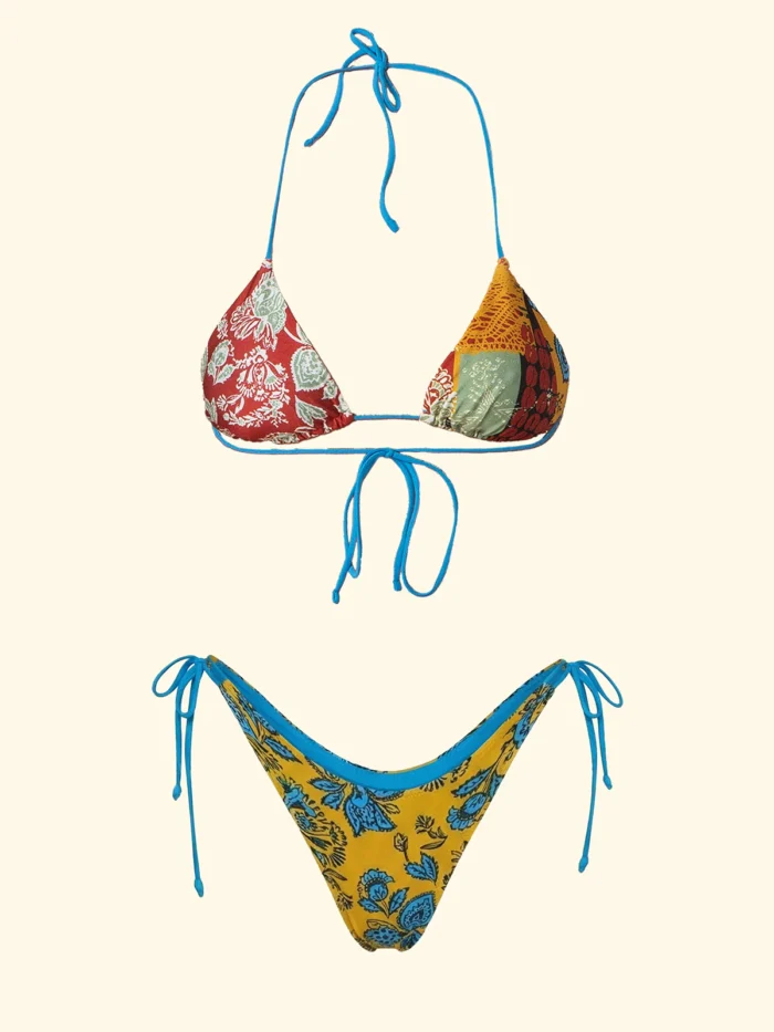 TRIANGOLO EFFEK FANTASIA NEI COLORI DEL SENAPE, RUGGINE E TURCHESE - immagine 9