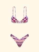 COSTUME DONNA EFFEK TRIANGOLO CON DETTAGLIO "FIOCCO" IN METALLO TRA LE COPPE FANTASIA NEI COLORI DEL LILLA, ROSA E BORDEAUX - immagine 10