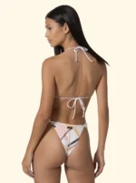EFFEK DONNA TRIANGOLO SANGALLO BIANCO A FANTASIA ROSA, NERO E SENAPE - immagine 2
