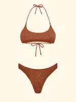 COSTUME DONNA EFFEK TOP E COULOTTE IN LUREX ARANCIONE - immagine 10