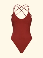 COSTUME DONNA EFFEK INTERO COLOR RUGGINE CON INCROCIO SULLA SCHIENA - immagine 3