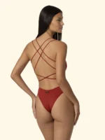 COSTUME DONNA EFFEK INTERO COLOR RUGGINE CON INCROCIO SULLA SCHIENA - immagine 2