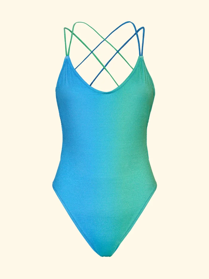 COSTUME DONNA EFFEK INTERO SFUMATO AZZURRO E VERDE ACQUA - immagine 3