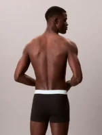 CONFEZIONE 3 BOXER UOMO CALVIN KLEIN COTONE ELASTICIZZATO NERO CON ELASTICO COLORATO ROSA, VERDE ACQUA E NERO - immagine 4