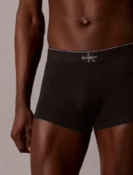 CONFEZIONE 3 BOXER UOMO CALVIN KLEIN COTONE ELASTICIZZATO NERO CON ELASTICO NERO CON LOGO CK - immagine 3