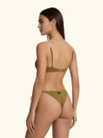 COSTUME ME FUI BALCONCINO VERDE MILITARE CON PASSAMANERIA BIANCA E NASTRINO LUREX VIOLA - immagine 3