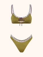 COSTUME DONNA ME FUI BRASSIERE VERDE MILITARE CON PASSAMANERIA - immagine 2