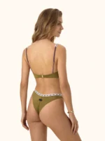 COSTUME DONNA ME FUI BRASSIERE VERDE MILITARE CON PASSAMANERIA - immagine 3