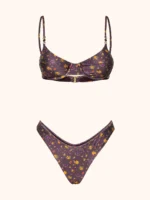 COSTUME DONNA ME FUI BALCONCINO VIOLA CON FIORELLINI - immagine 2