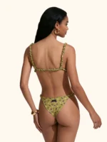 COSTUME DONNA ME FUI TRIANGOLO CON CLASSICA BRETELLA ARRICCIATA VERDE CON FIORELLINI - immagine 2