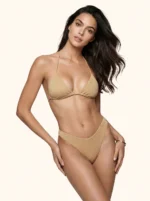 COSTUME DONNA ME FUI TRIANGOLO TESSUTO LUREX ORO - immagine 2