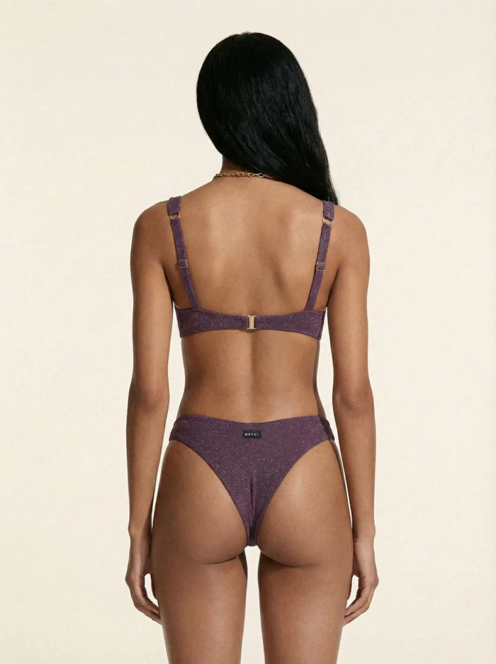 COSTUME DONNA ME FUI A BALCONCINO IN TESSUTO LUREX VIOLA - immagine 2