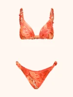 COSTUME DONNA ME FUI TRIANGOLO CON CLASSICA BRETELLINA ARRICCIATA ARANCIO CON FANTASIA - immagine 8