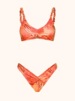 COSTUME DONNA ME FUI TOP CON BRETELLINA ARRICCIATA ARANCIO CON FANTASIA - immagine 7