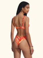 COSTUME DONNA ME FUI TOP CON BRETELLINA ARRICCIATA ARANCIO CON FANTASIA - immagine 3