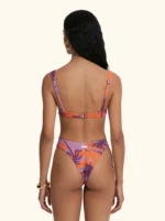 COSTUME DONNA ME FUI A BALCONCINO CON FERRETTO BASE LILLA FANTASIA VIOLA E ARANCIO - immagine 2