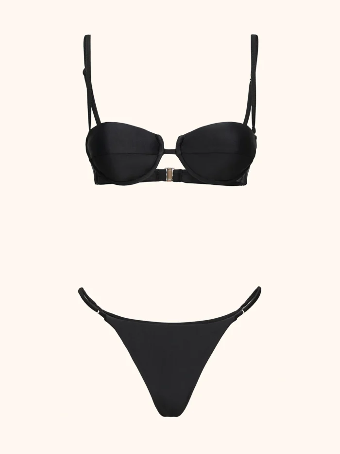 COSTUME DONNA ME FUI BALCONCINO TINTA UNITA NERO - immagine 3