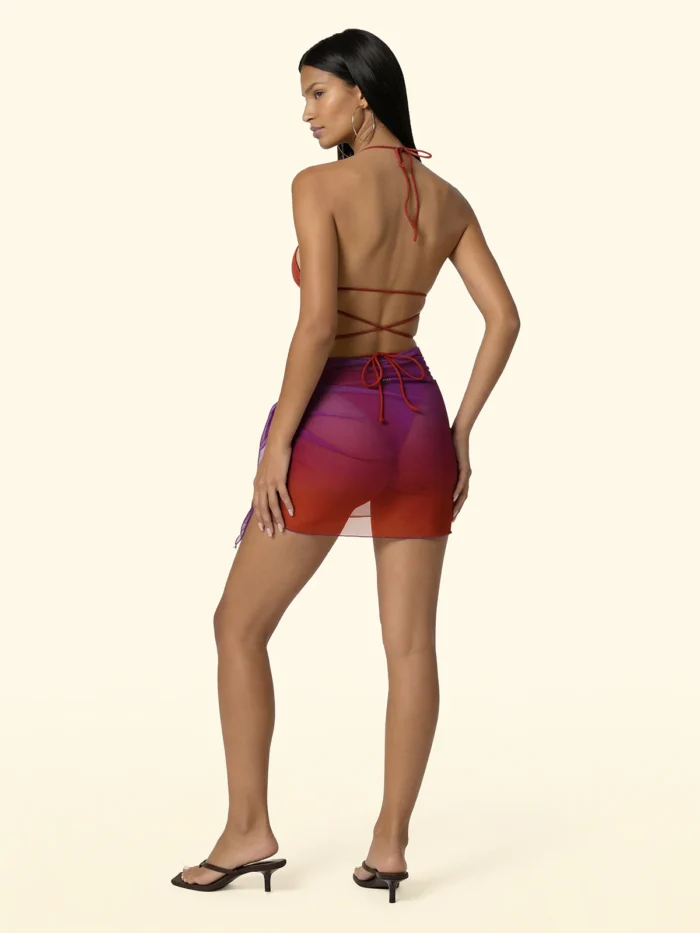 PAREO IN TULLE EFFEK SFUMATO VIOLA E RUGGINE - immagine 2