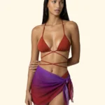 PAREO IN TULLE EFFEK DELLA STAGIONE ESTATE 2026 NEI COLORI SFUMATI VIOLA E BRUCIATO