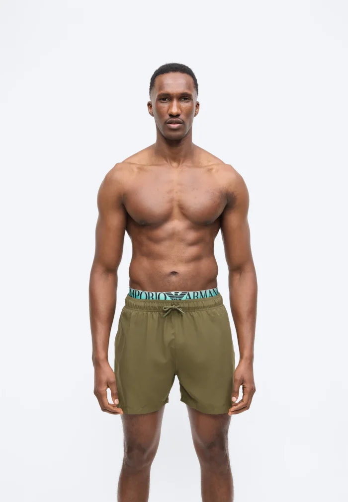 COSTUME UOMO EMPORIO ARMANI VERDE MILITARE CON ELASTICO A VISTA LOGATO - immagine 2