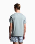T SHIRT UOMO EMPORIO ARMANI IN COTONE AZZURRO CON STAMPA CAVALLUCCIO MARINO - immagine 2