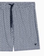 COSTUME UOMO EMPORIO ARMANI A PANTALONCINO MICROFANTASIA BLU SU BASE BIANCA - immagine 3