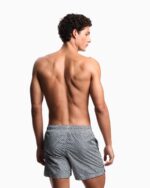 COSTUME UOMO EMPORIO ARMANI A PANTALONCINO MICROFANTASIA BLU SU BASE BIANCA - immagine 2